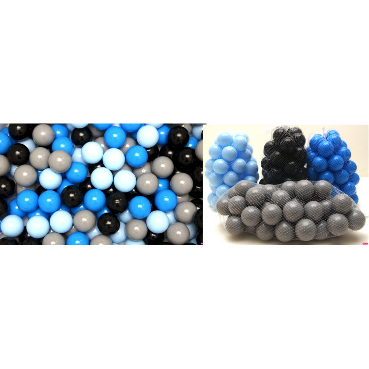 Loptičky do suchých bazénov Welox (200ks) - čierna, sivá, slabo modrá, modrá